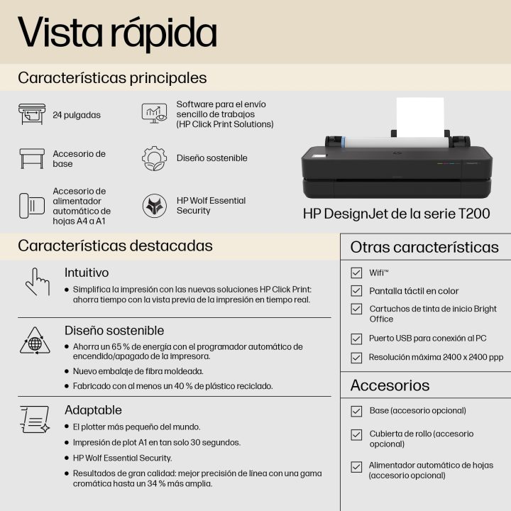HP Designjet Impressora T250 de 24 polegadas edição 2025