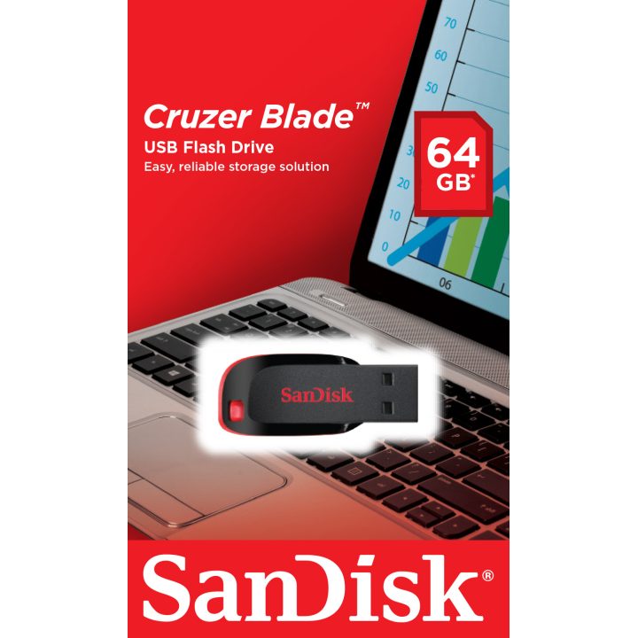 SanDisk SDCZ50-064G-B35 USB 2.0 Flash Drive C.Blade 64GB