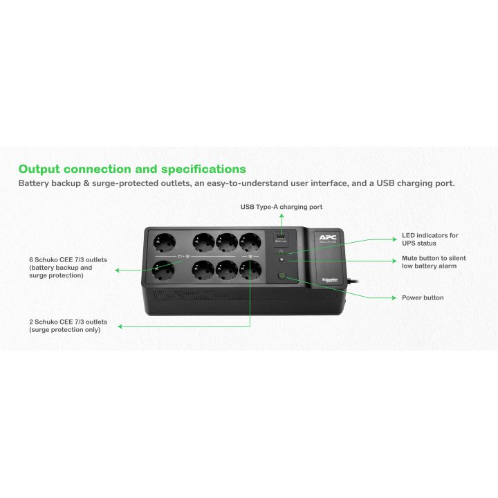 APC BE500G2-GR uninterruptible power supply (UPS) Standby (Offline)…