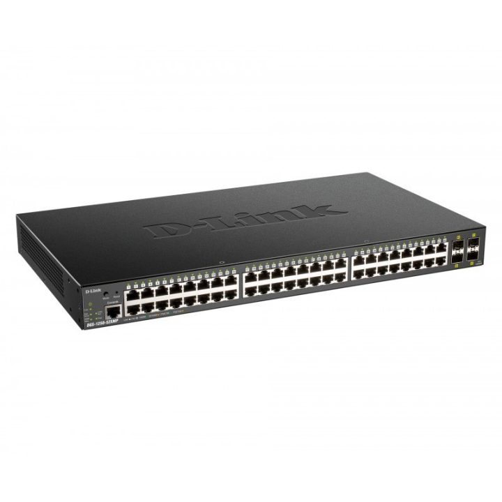 D-Link DGS-1250-52XMP Gerido L3 Energia sobre Ethernet (PoE) Preto