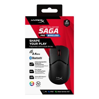 HyperX Pulsefire Saga Pro: Wireless Gaming Mouse (Black)