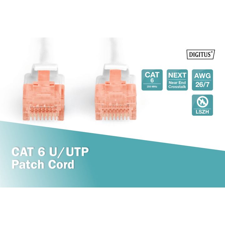 Digitus DK-1617-005/WH cable de red Blanco 0,5 m Cat6 U/UTP (UTP)