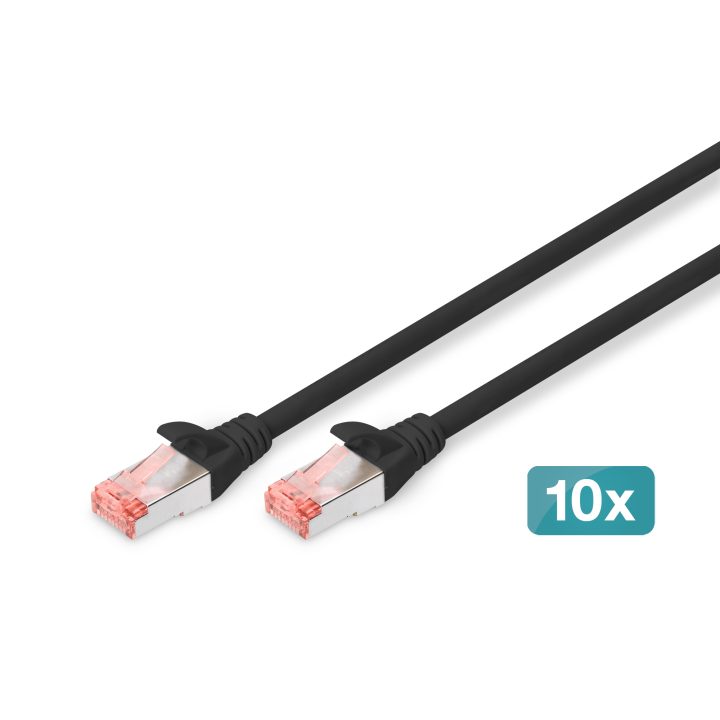 Cabo de rede Digitus DK-1644-0025-BL-10 preto 0,25 m Cat6 S/FTP…