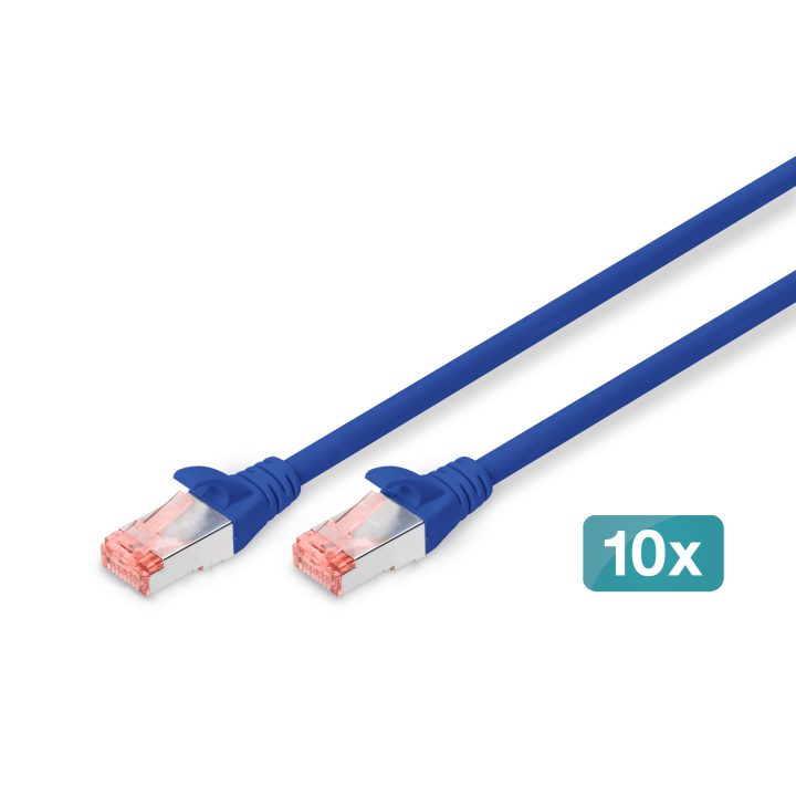 Digitus DK-1644-010-B-10 cabo de rede Azul 1 m Cat6 S/FTP (S-STP)