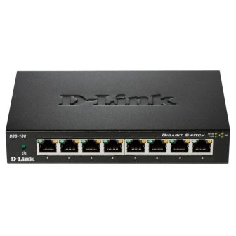 D-Link DGS-108 Unmanaged L2 Gigabit Ethernet (10/100/1000) Black