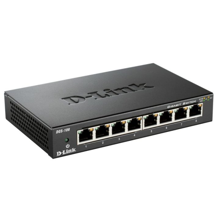 D-Link DGS-108 Não gerido L2 Gigabit Ethernet (10/100/1000) Preto
