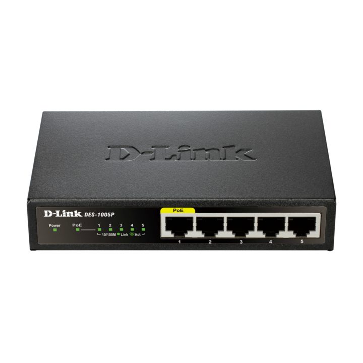 D-Link DES-1005P Unmanaged L2 Fast Ethernet (10/100) Power over…