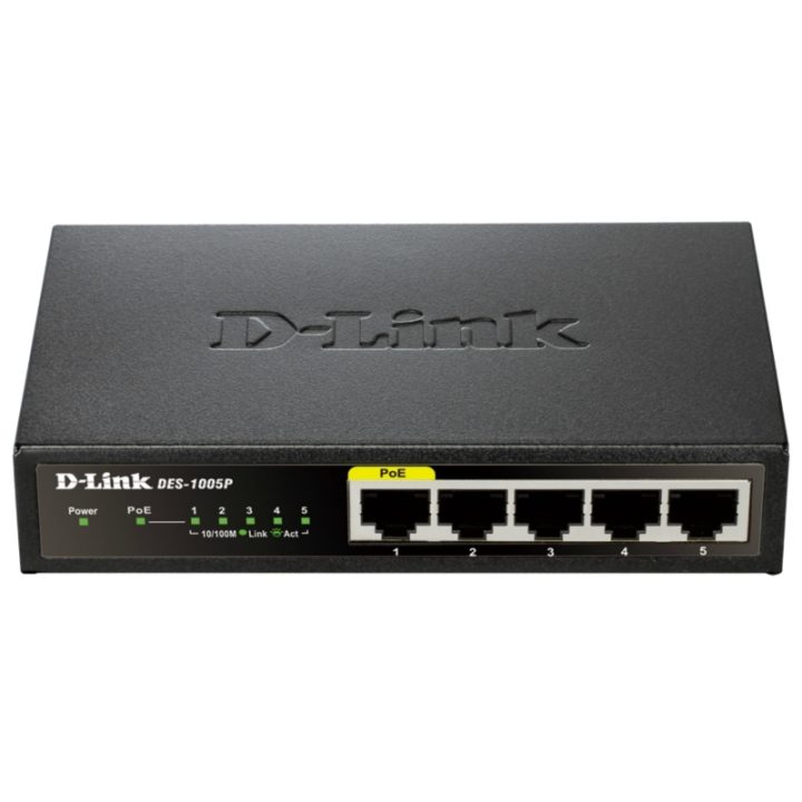 D-Link DES-1005P Não gerido L2 Fast Ethernet (10/100) Alimentação por…