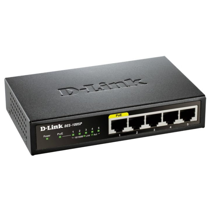 D-Link DES-1005P Não gerido L2 Fast Ethernet (10/100) Alimentação por…