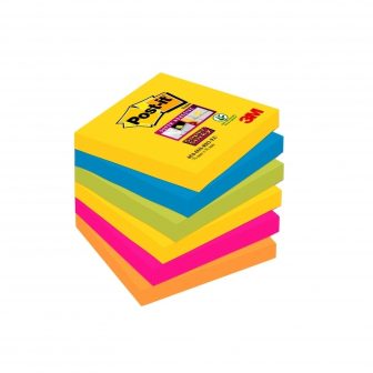 Pack 6 blocs 90 hojas notas adhesivas 76X76MM super sticky colores…