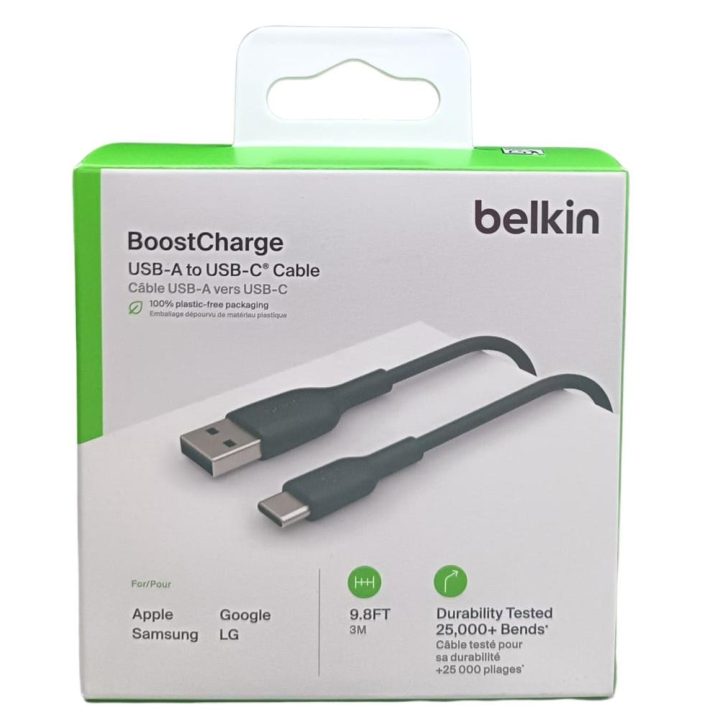 Cable USB-C a USB tipo a Belkin 3m-macho-macho-negro (CAB001BT3MBK)