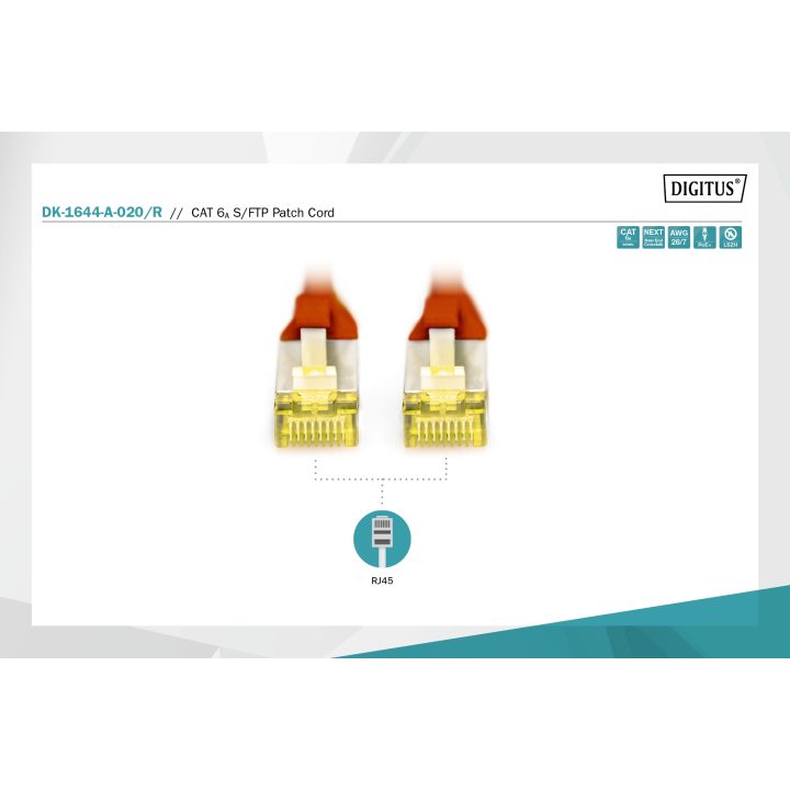 Digitus DK-1644-A-020/R Red Network Cable 2 m Cat6a S/FTP (S-STP)