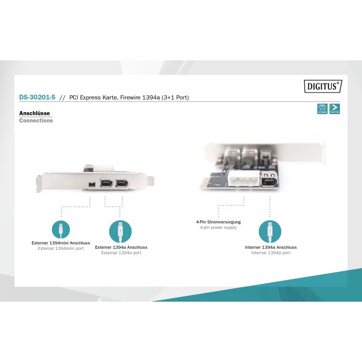 Digitus DS-30201-5 placa e adaptador de interface interno IEEE…