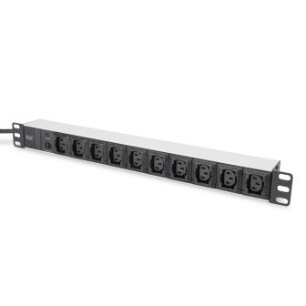 DIGITUS Aluminum Profile Power Strip, 10 Outlets, IEC C14 Plug with 2…