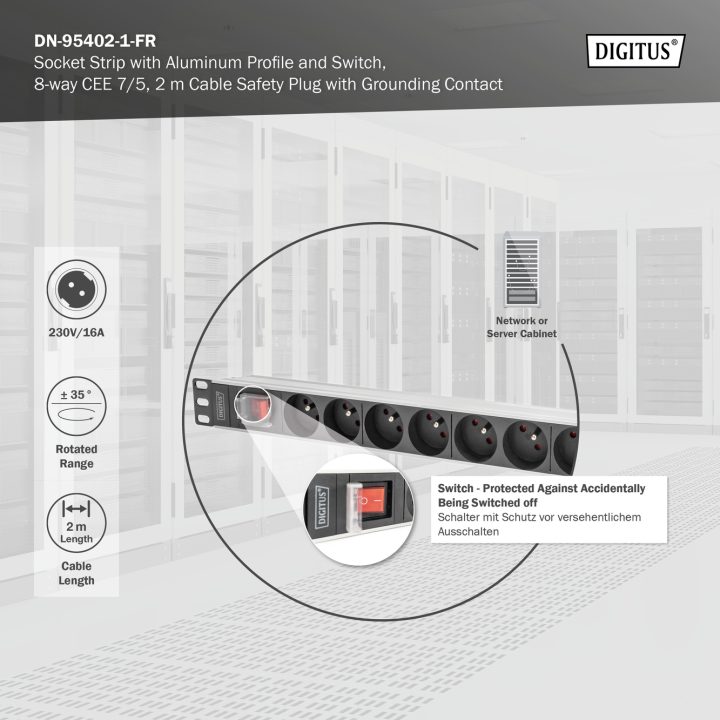 Digitus DN-95402-1-FR unidade de distribuição de energia (PDU) 8…