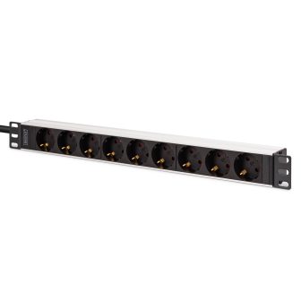 DIGITUS Régua de alimentação PDU Rack 19", 9 tomadas Schuko CEE 7/3…