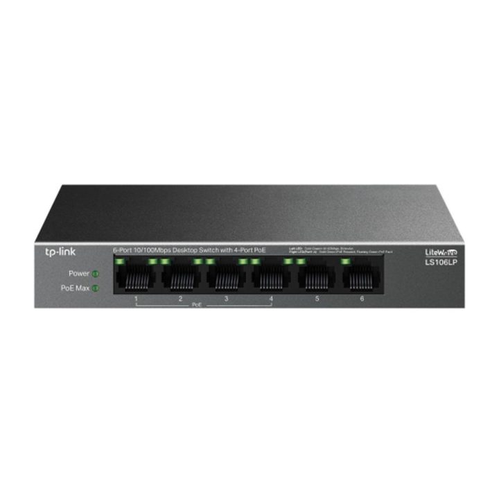 TP-Link LiteWave LS106LP Unmanaged Fast Ethernet (10/100) PoE Switch…