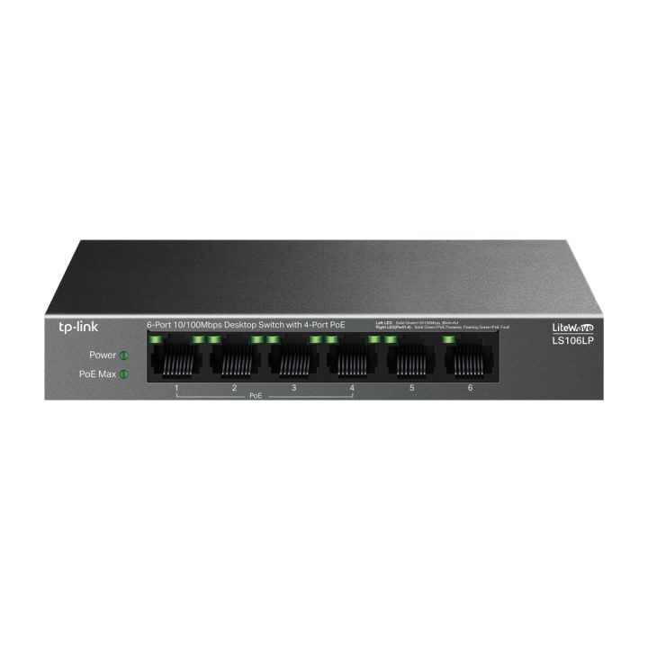 TP-Link LiteWave LS106LP Unmanaged Fast Ethernet (10/100) PoE Switch…
