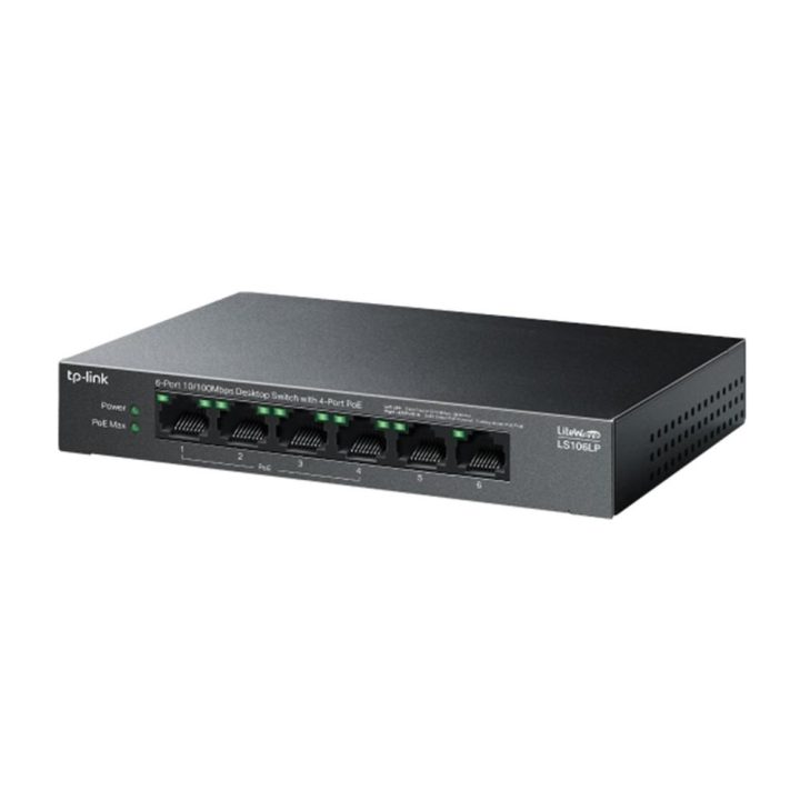 TP-Link LiteWave LS106LP Unmanaged Fast Ethernet (10/100) PoE Switch…