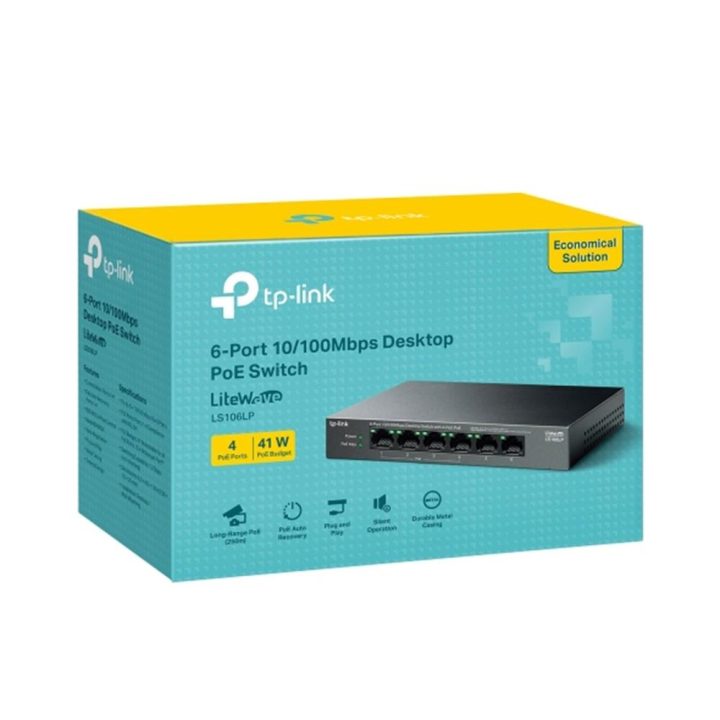 TP-Link LiteWave LS106LP switch não gerido Fast Ethernet (10/100)…