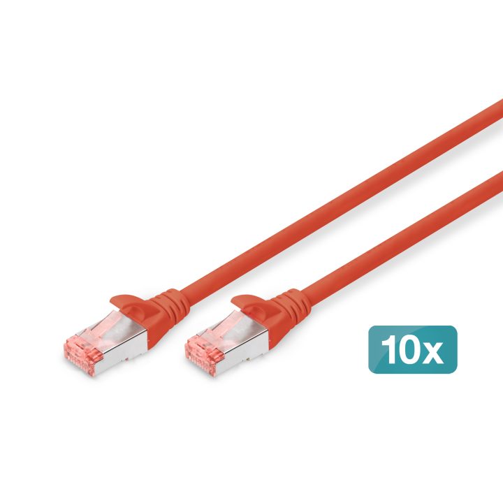 Digitus DK-1644-005-R-10 cabo de rede Vermelho 0,5 m Cat6 S/FTP…
