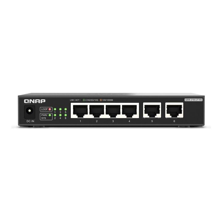 QNAP QSW-2104-2T-R2 switch não gerido 10G Ethernet (100/1000/10000)…