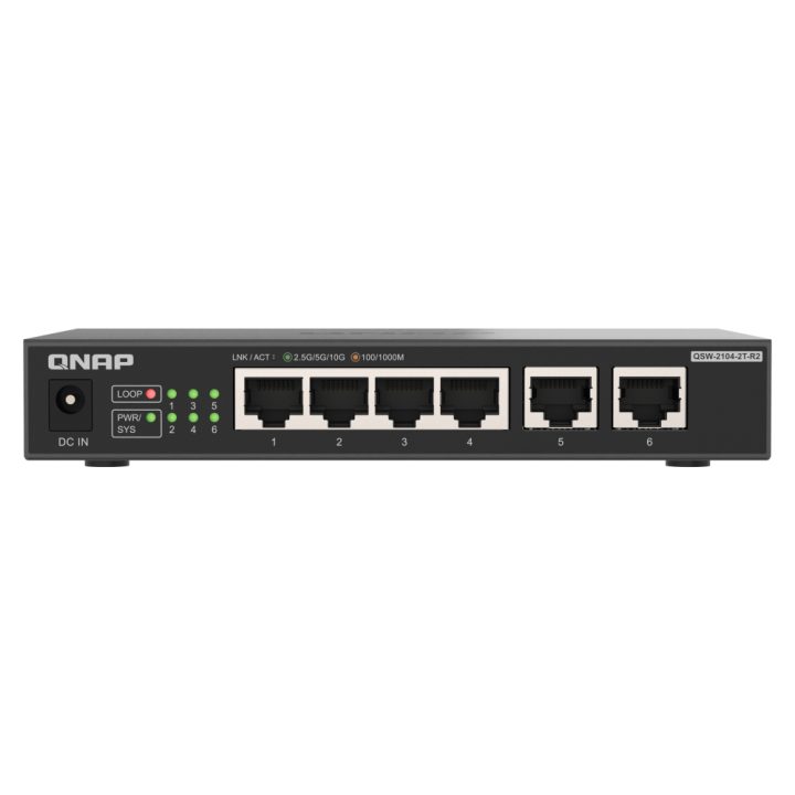 QNAP QSW-2104-2T-R2 switch não gerido 10G Ethernet (100/1000/10000)…