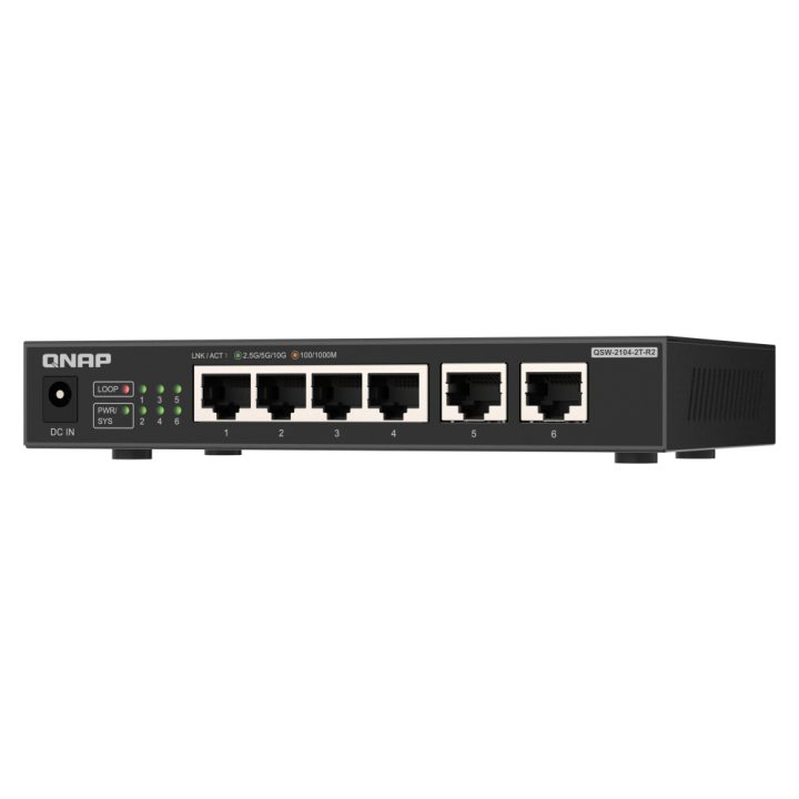 QNAP QSW-2104-2T-R2 Unmanaged 10G Ethernet (100/1000/10000) Desktop…