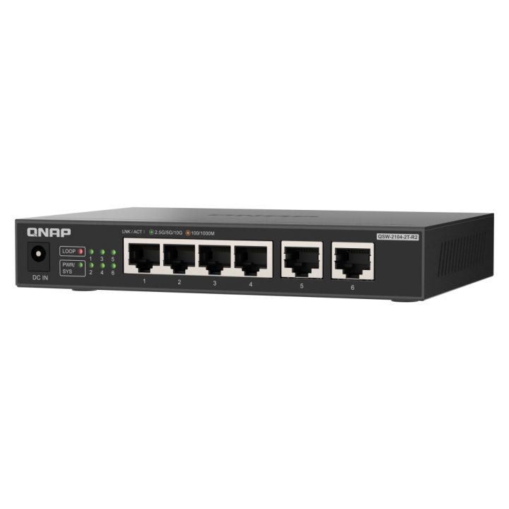 QNAP QSW-2104-2T-R2 Unmanaged 10G Ethernet (100/1000/10000) Desktop…