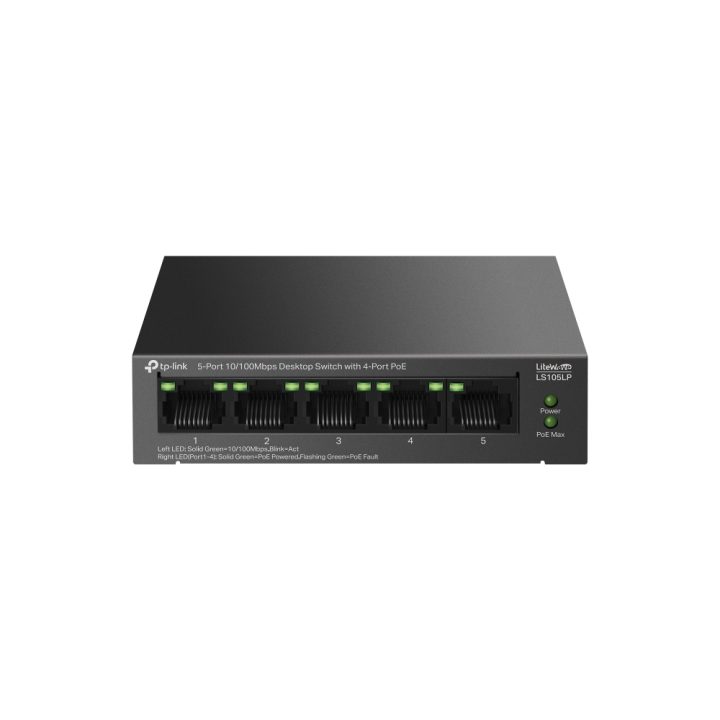 TP-Link LiteWave LS105P Unmanaged Fast Ethernet (10/100) Power over…