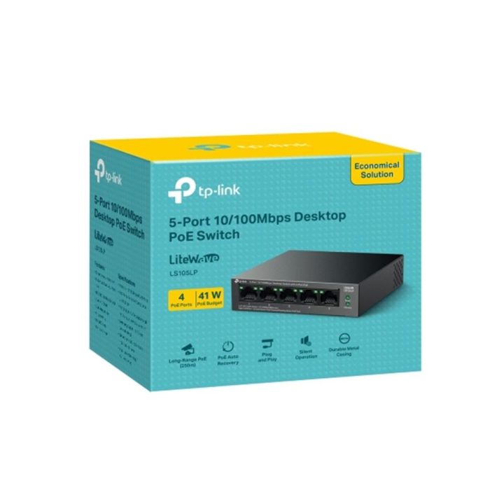 TP-Link LiteWave LS105P Unmanaged Fast Ethernet (10/100) Power over…
