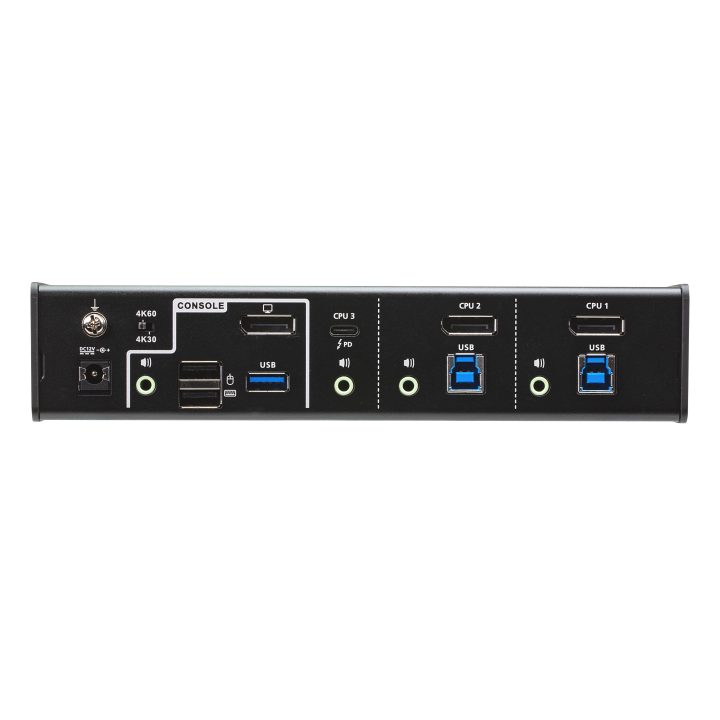 ATEN Switch KVMP™ híbrido USB-C DisplayPort de 3 puertos