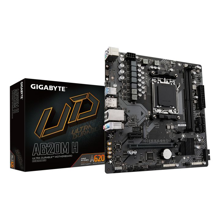 GIGABYTE A620M H Placa base - Soporta CPUs AMD Ryzen 8000, VRM…