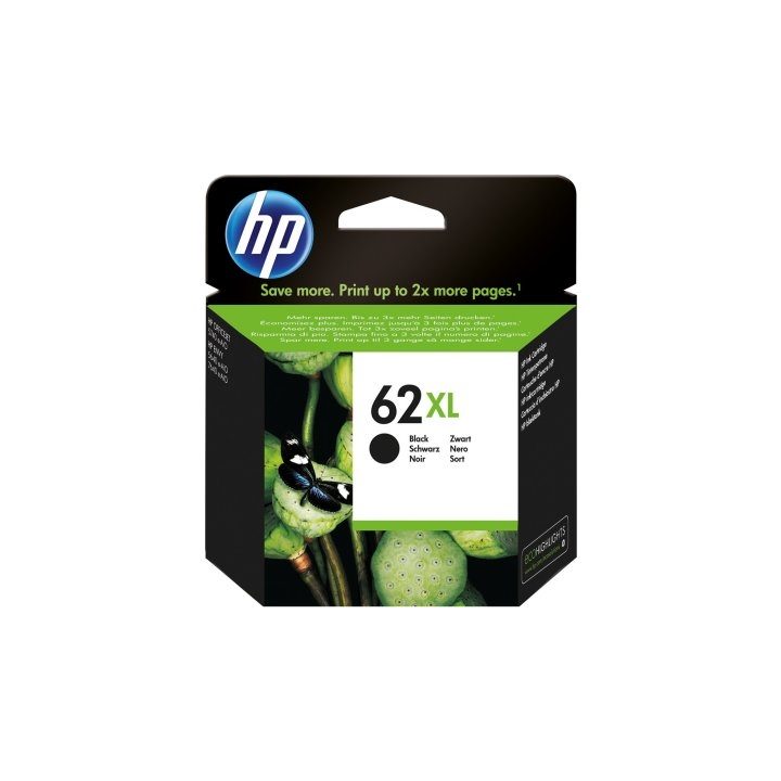 HP Cartucho de tinta original 62XL de alta capacidade preto