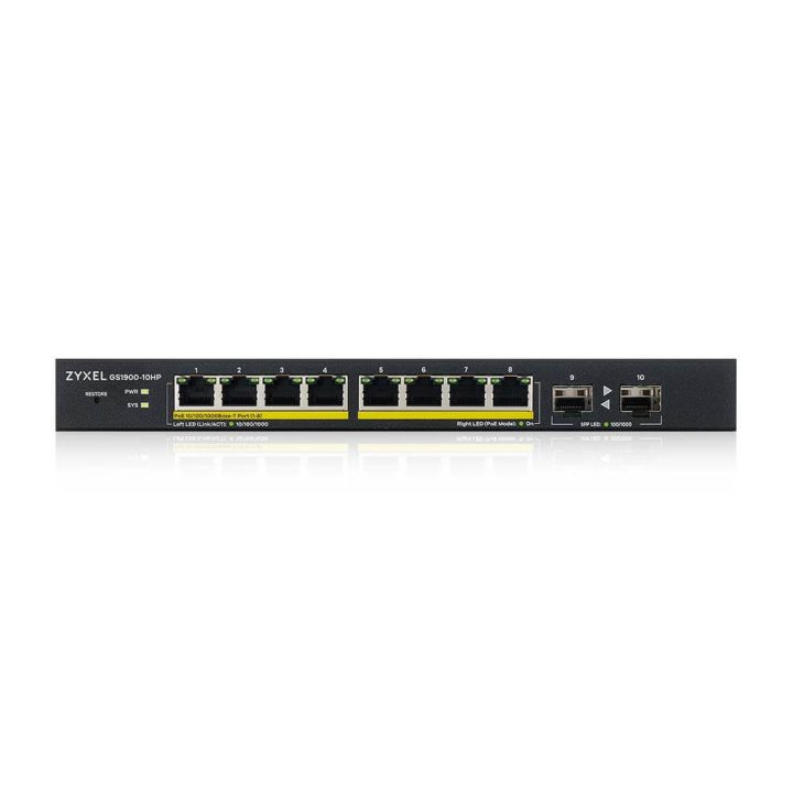 Zyxel GS1900-10HP Managed L2 Gigabit Ethernet (10/100/1000) Power…