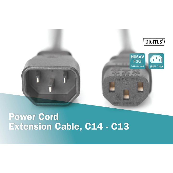 Digitus AK-440201-018-S Power Cable Black 1.8 m IEC C14 IEC C13