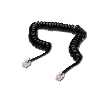 DIGITUS AK-460101-040-S cable telefónico 4 m Negro, Transparente