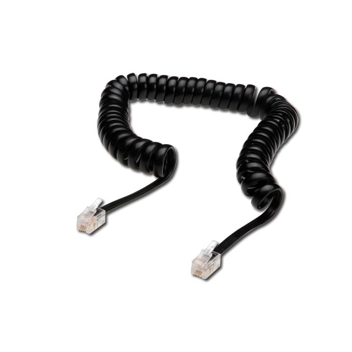 DIGITUS AK-460101-040-S cable telefónico 4 m Negro, Transparente
