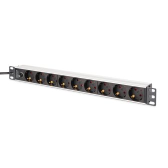 DIGITUS Regleta de alimentación PDU Rack 19" con fusible de…