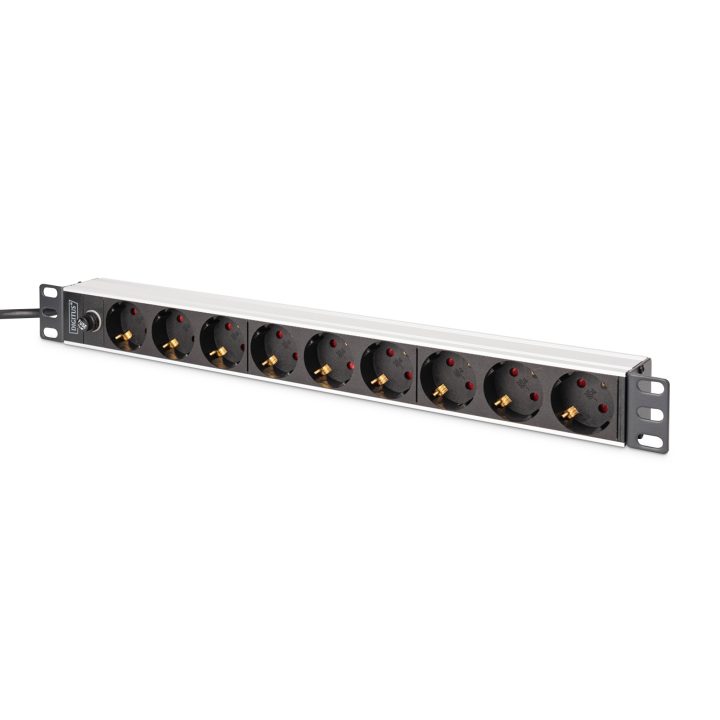 DIGITUS Régua de alimentação PDU Rack 19" com fusível de sobrecarga…