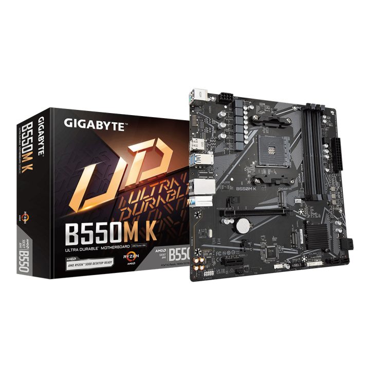GIGABYTE B550M K Motherboard - Processadores AMD Ryzen 5000, até 4733…