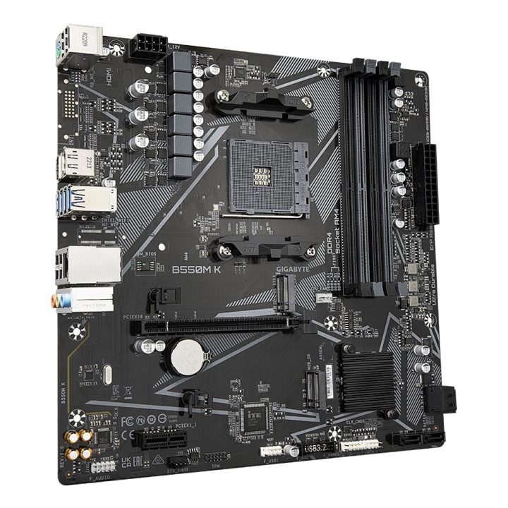 GIGABYTE B550M K Motherboard - AMD Ryzen 5000 Processors, up to 4733…