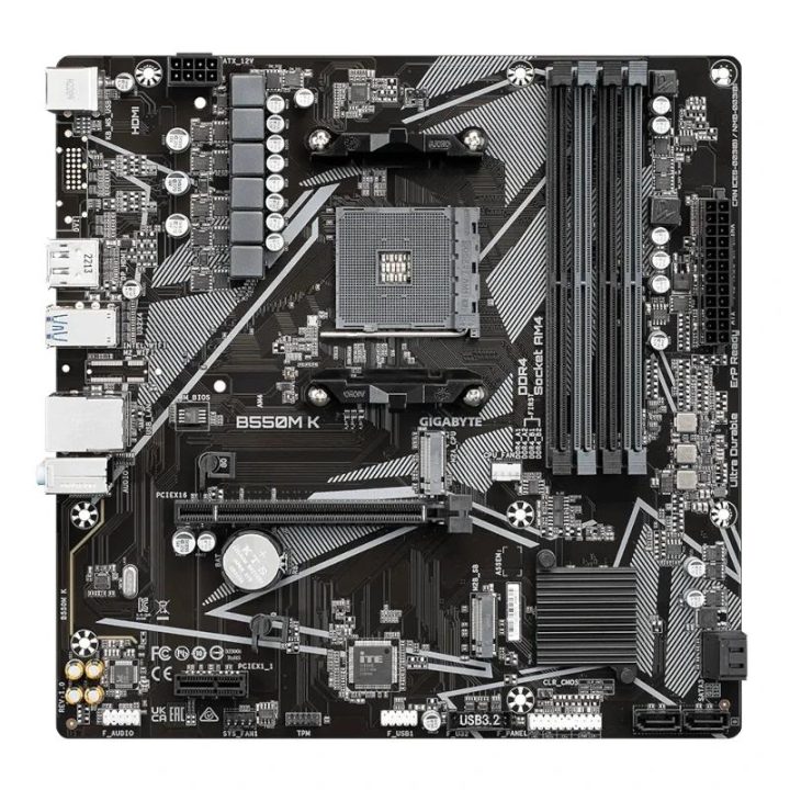 GIGABYTE B550M K Motherboard - Processadores AMD Ryzen 5000, até 4733…