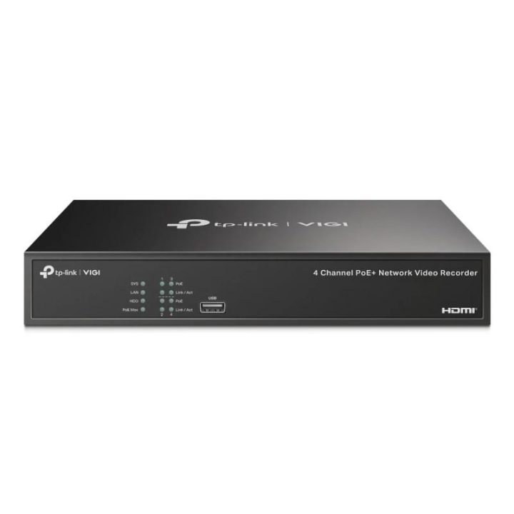 TP-Link VIGI NVR1004H-4P Network Video Recorder (NVR) Black
