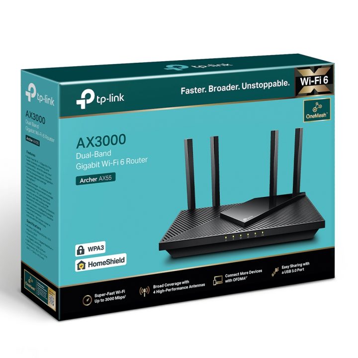 TP-Link Archer AX55 Gigabit Ethernet Dual-Band Wireless Router (2.4…