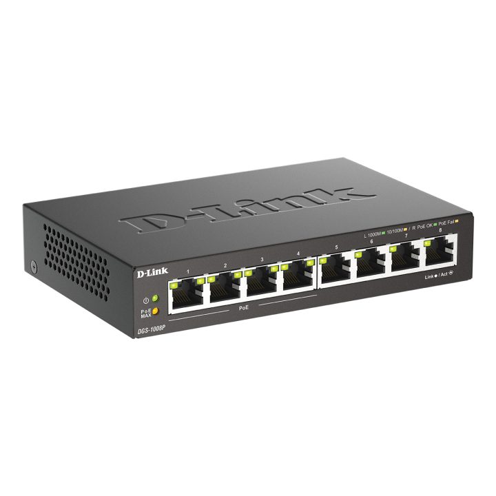 D-Link DGS-1008P/E switch não gerido L2 Gigabit Ethernet…