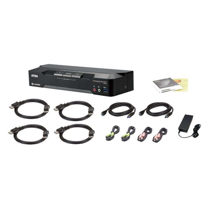ATEN Compact KVM Video Matrix 2-Port Dual Display DisplayPort 4K with…