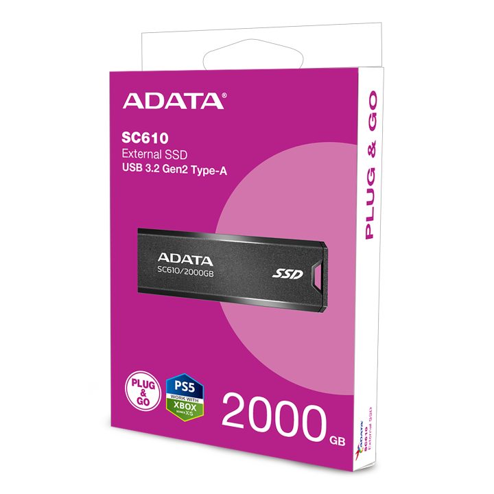 ADATA SC610 2 TB USB tipo A 3.2 Gen 2 (3.1 Gen 2) Preto