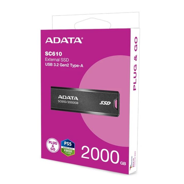 ADATA SC610 2 TB USB tipo A 3.2 Gen 2 (3.1 Gen 2) Negro