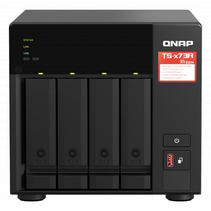 QNAP TS-473A NAS Torre Ryzen Embedded V1500B 8 GB DDR4 0 TB QNAP…